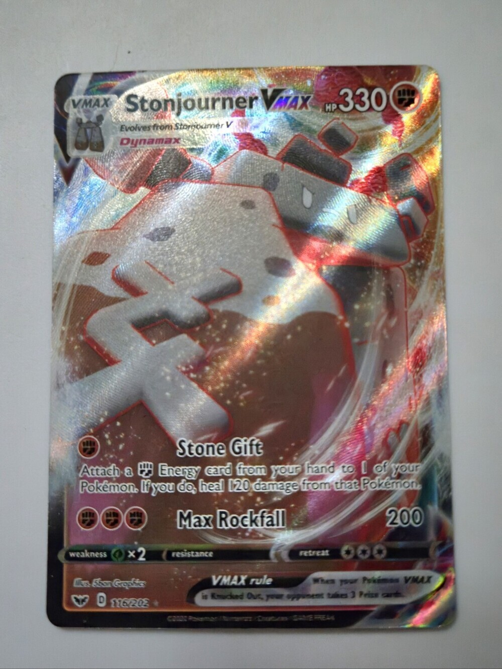Stonjourner Vmax #116 | Pokemon Sword & Shield Holo Card